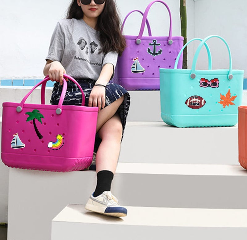 Lckaey Oversized rubber beach bag Accessories PVC Rubber Inserts Charms for Bogg Bag Totes Y064Figure 17 - Image 2